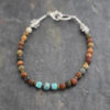 rBeaded Cherry Creek Jasper & Turquoise Bracelet | Wild Hare Gems Handcrafted Cherry Creek Jasper and Turquoise gemstone beaded bracelet.