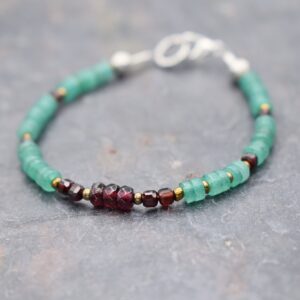 Beaded green gemstone Bracelet