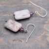 Purple Amethyst, Carzy Agate stone  Earrings