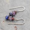 Garnet, Amethyst, Lapis Earrings