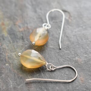 light brown gemstone drop earrings
