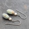 Pearl and Dragon skin agate earrings