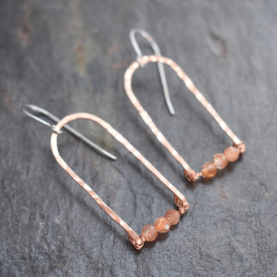 Sunstone copper rainbow earrings (3) Sunstone copper rainbow earrings (3)