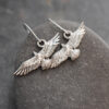 silver pewter Flying Eagle earrings Handmade pewter flying eagle dangle earrings