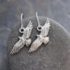 Flying Eagle earrings Handmade pewter flying eagle dangle earrings