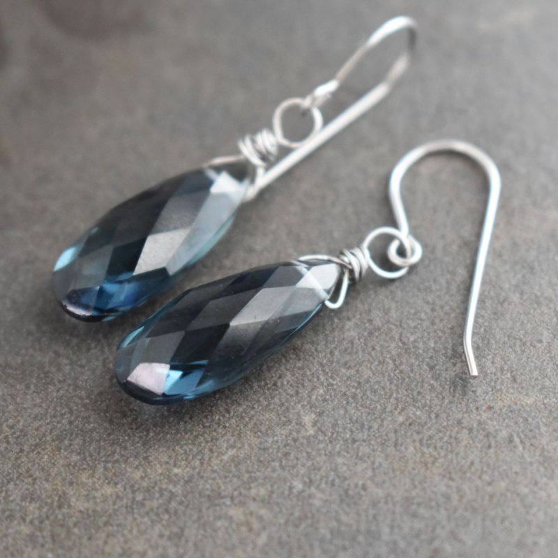 London blue Topaz Quartz Drop Earrings London Blue Topaz Quartz Drop Earrings