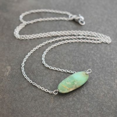 Chrysoprase bar Necklace Chrysoprase bar Necklace