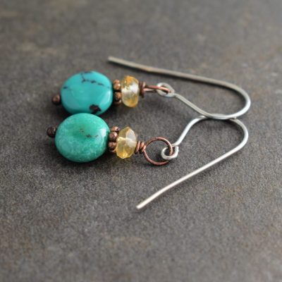 citrine and turquoise earrings Citrine and turquoise earrings