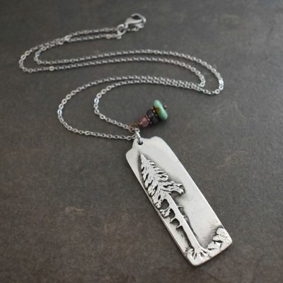 Large pine tree necklace Pine tree necklace