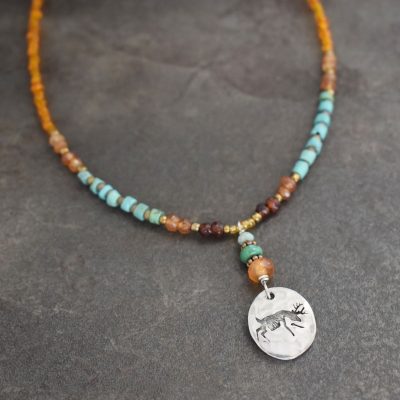 Beaded Deer Necklace Beaded Deer Necklace