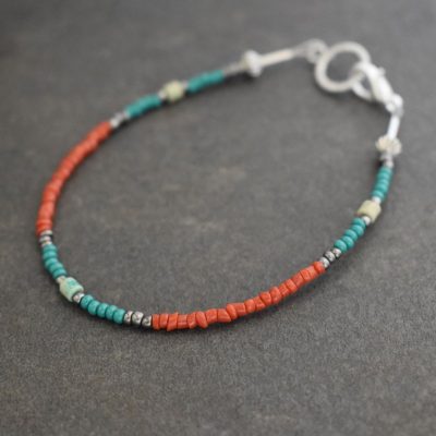 Red Coral and Turquoise bracelet Red Coral and Turquoise bracelet