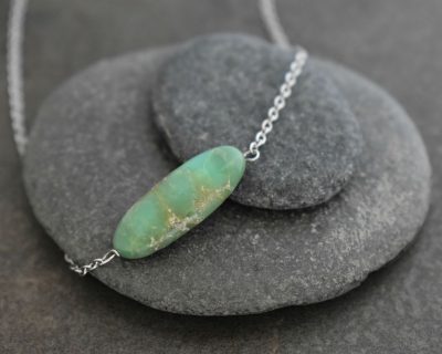 Dainty chrysoprase layering bar necklace Dainty chrysoprase layering bar necklace