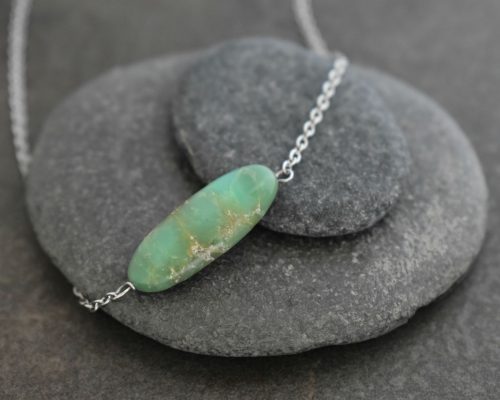 Dainty chrysoprase layering bar necklace Dainty chrysoprase layering bar necklace