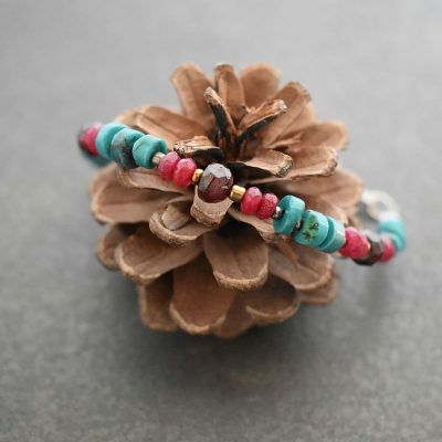 Heart & Arrow Bracelet with turquoise and ruby (2) Heart & Arrow Bracelet with turquoise and ruby (2)