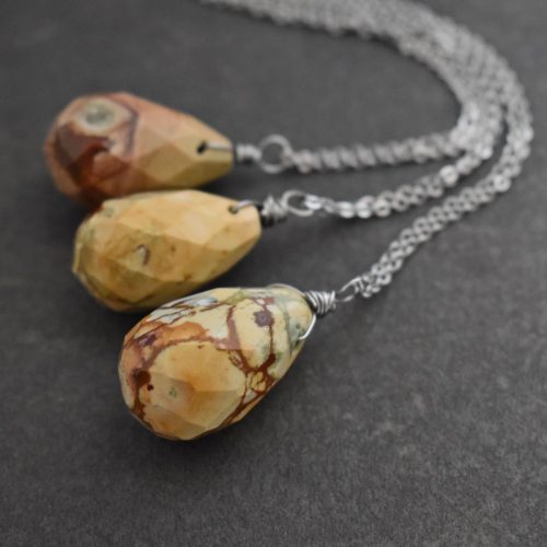 Picture Jasper Necklace Picture Jasper Drop Necklace in yellow butterscotch