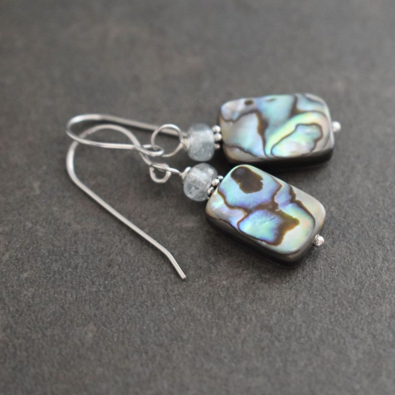 Kyanite and abalone earrings Kyanite and abalone earrings