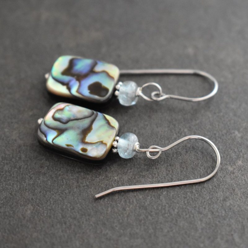 Kyanite and abalone earrings Kyanite and abalone earrings