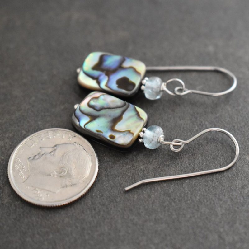 Kyanite and abalone earrings Kyanite and abalone earrings