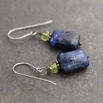 Peridot and Lapis Gemstone Earrings (3) Peridot and Lapis Gemstone Earrings (3)