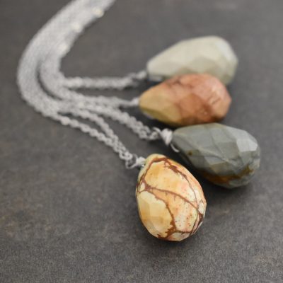 Picture jasper drop necklaces Picture jasper drop necklaces