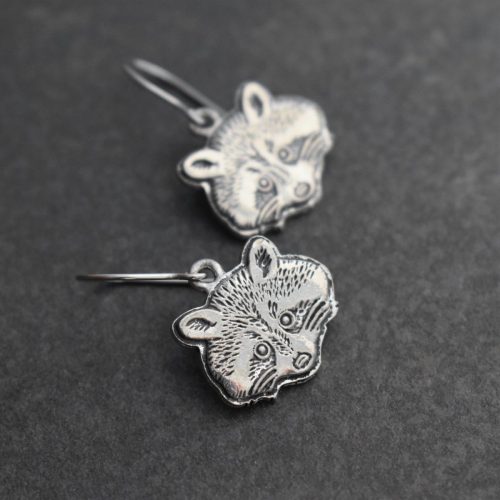 Raccoon head Earrings Raccoon head Earrings