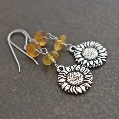Sunflowers with Citrine Earrings (1) Sunflowers with Citrine Earrings (1)