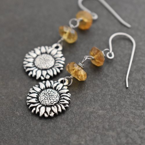 Sunflowers with Citrine Earrings (2) Sunflowers with Citrine Earrings (2)