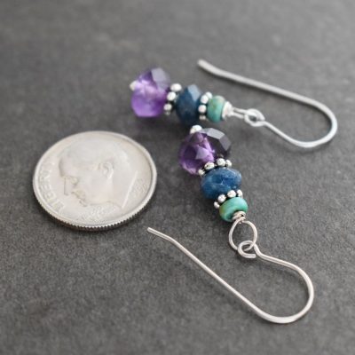 Turquoise, Sapphire and Amethyst Earrings Turquoise, Sapphire and Amethyst Earrings
