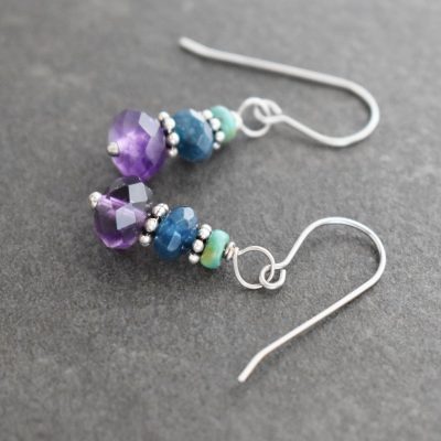 Turquoise, Sapphire and Amethyst Earrings Turquoise, Sapphire and Amethyst Earrings