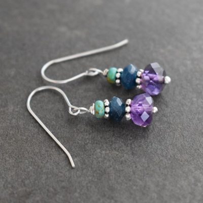 Turquoise, Sapphire and Amethyst Earrings Turquoise, Sapphire and Amethyst Earrings