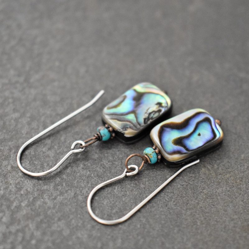 Turquoise, abalone shell earrings Turquoise, abalone shell earrings