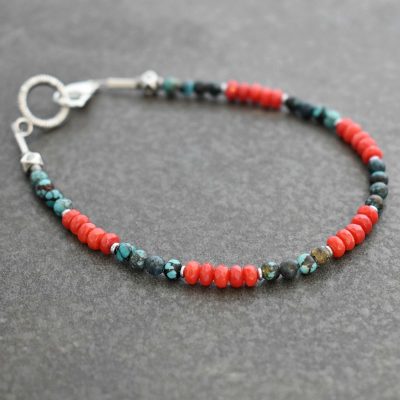 Turquoise and Coral gemstone bracelet Turquoise and Coral gemstone bracelet