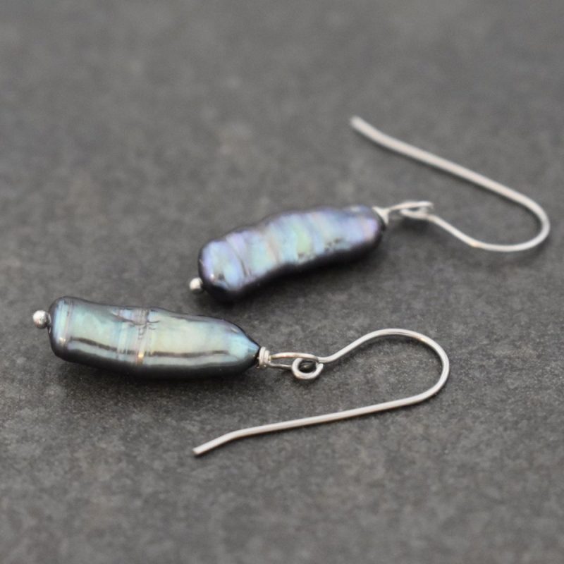 blue peacock biwi pearl earrings blue peacock biwi pearl earrings